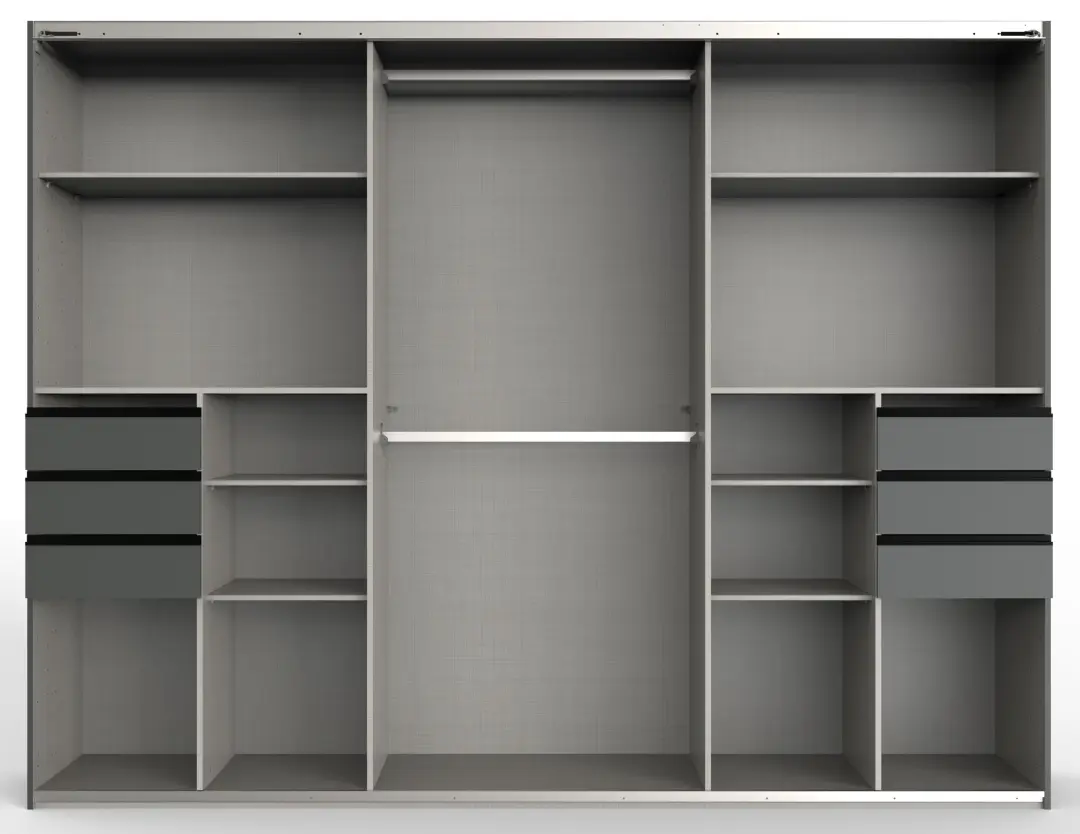Schwebetürenschrank Saigon 3-türig graphit