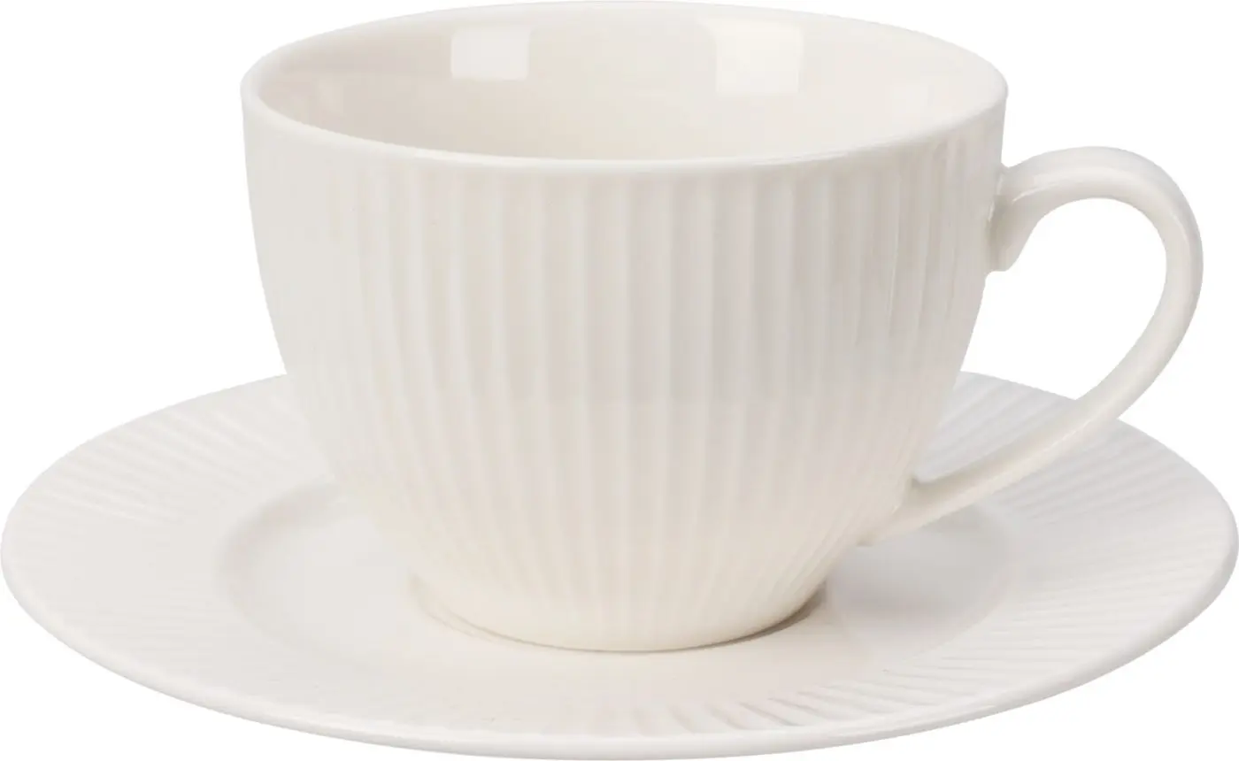 Tasse mit Unterteller weiß