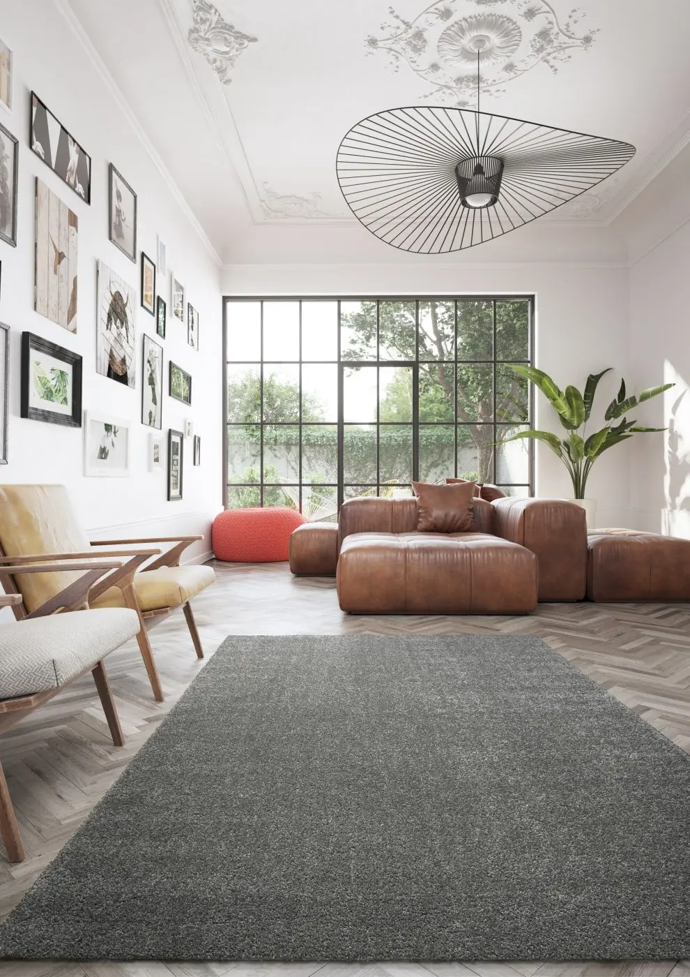 Teppich Dolce 80 x 150 cm grau 