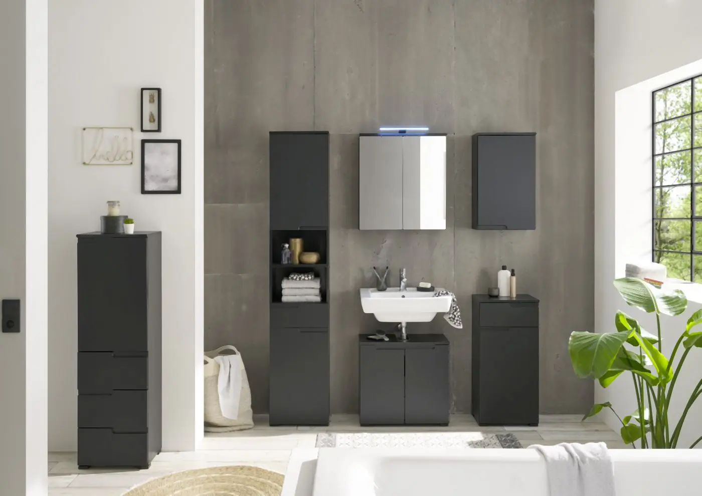 Waschbeckenunterschrank Spice schwarz