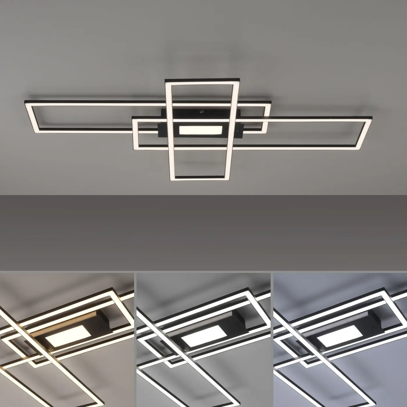 LED Deckenleuchte Asim schwarz