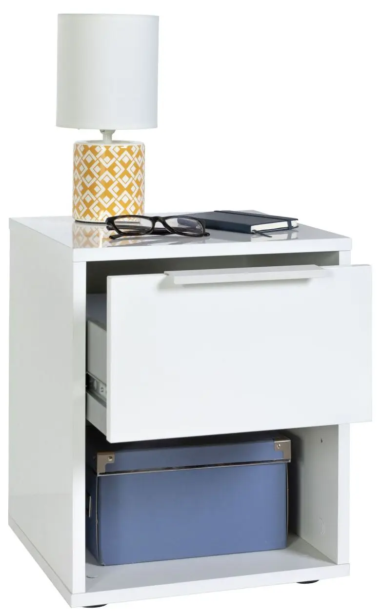 Nachtkommode Espresso weiß