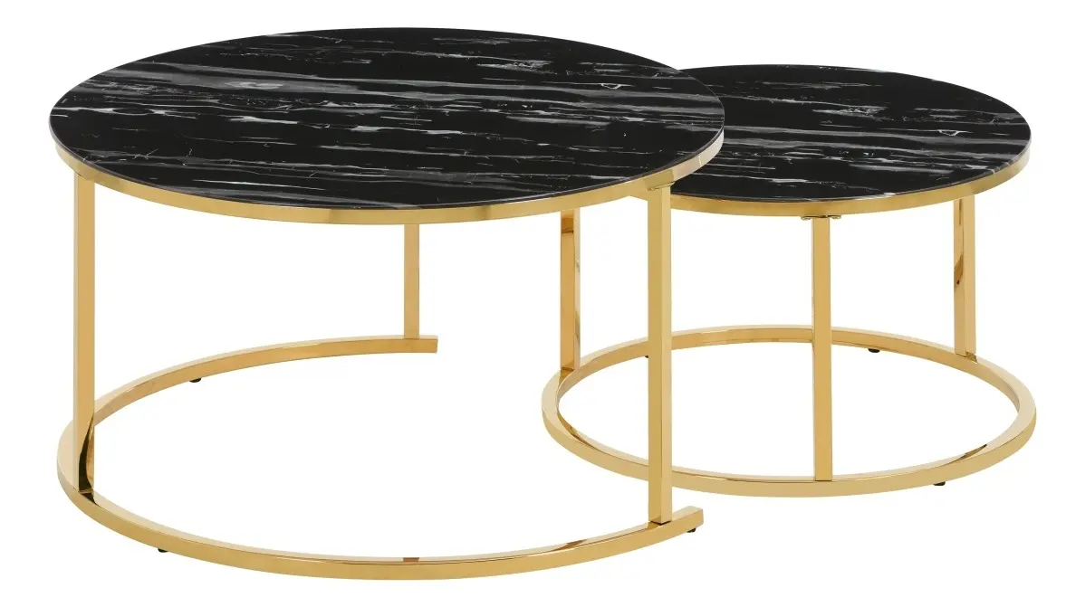 Couchtisch-Set C68 gold/ schwarz
