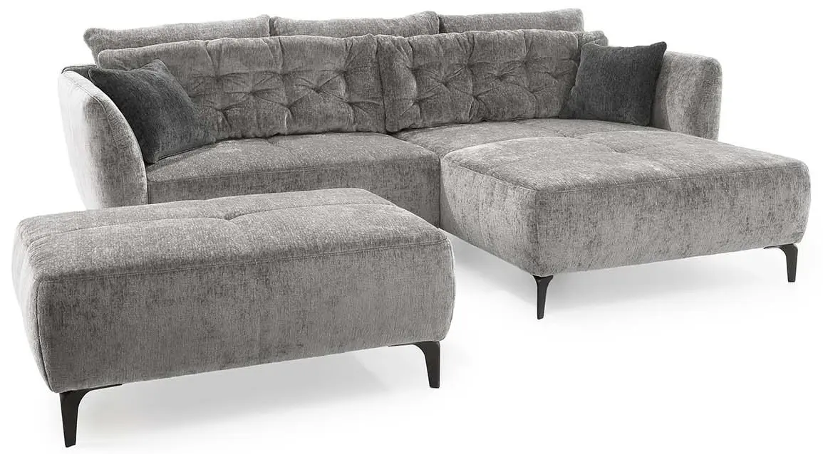 Hocker Salo Velours hellgrau