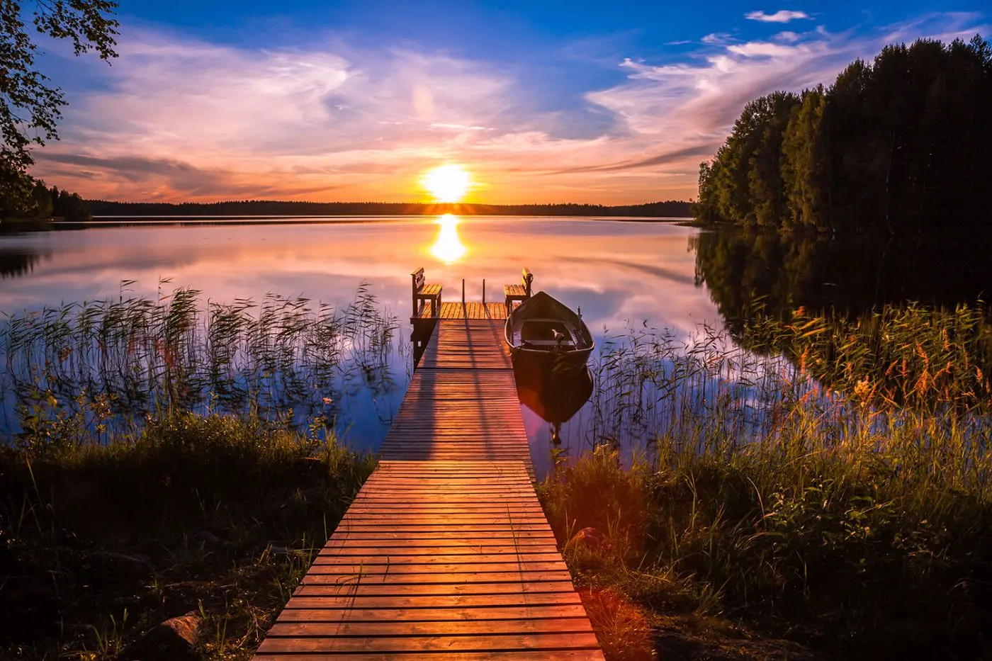 Leindwandbild Sunset Pier 85 x 113 cm