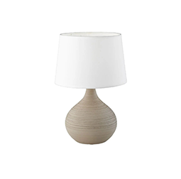 Tischlampe mit weißem Schirm