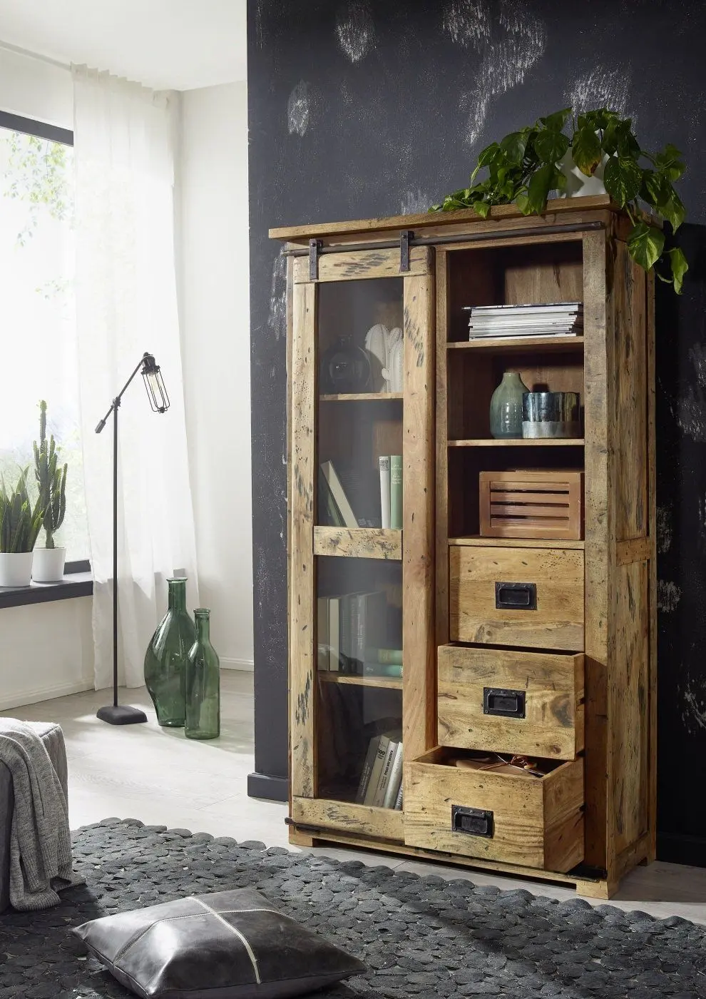 Vitrine WZ-0480 Mango Massivholz