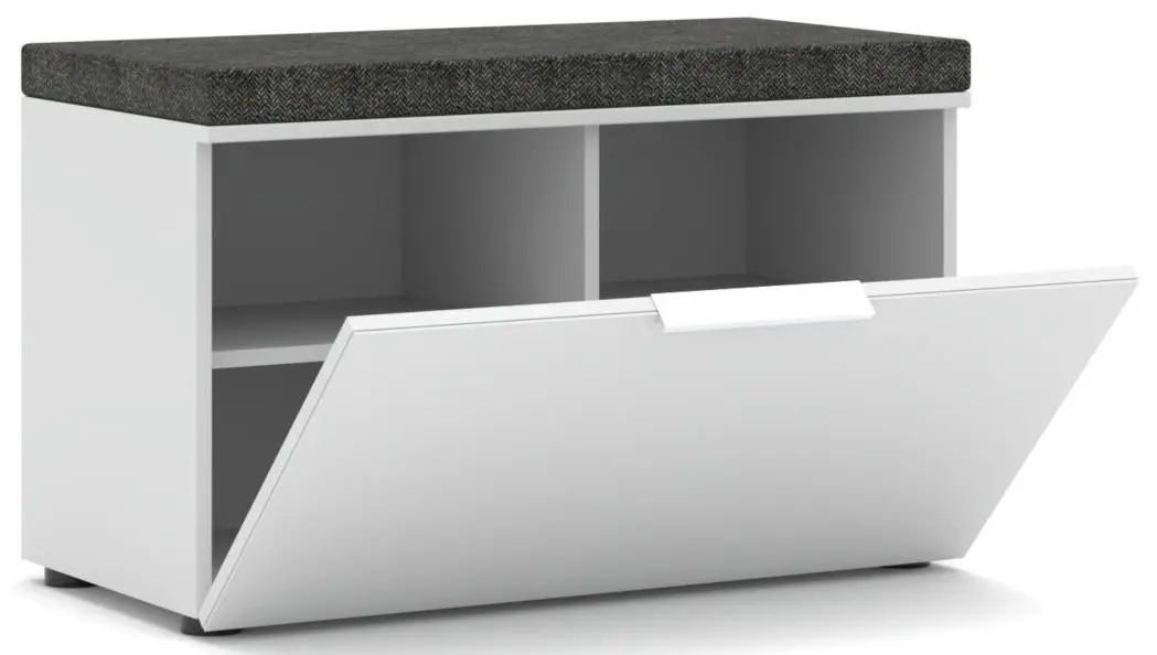 Garderobenbank mit Kissen Santorin weiß