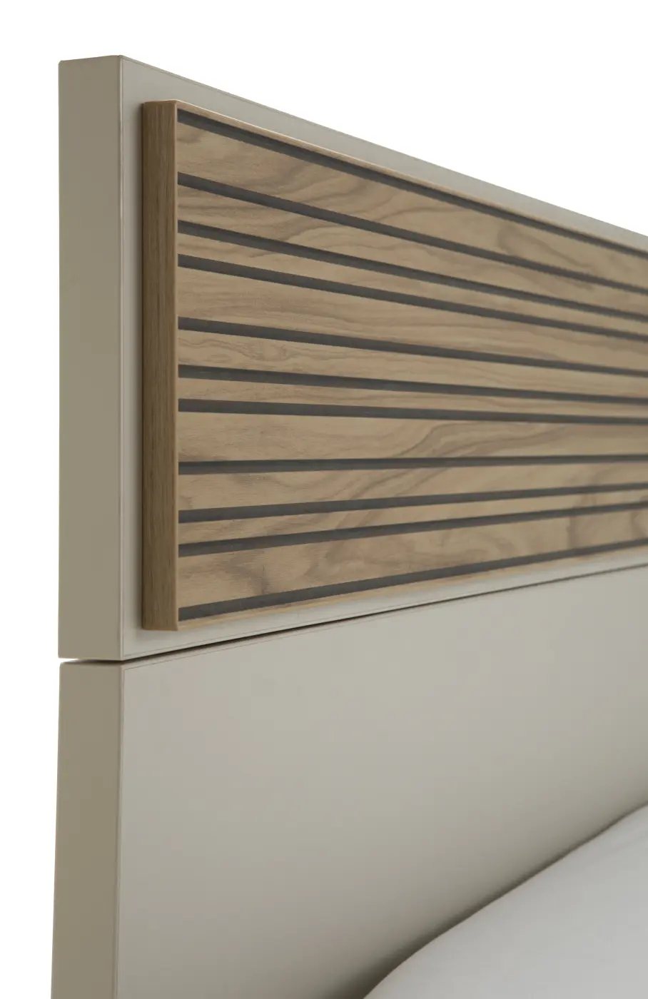 Bett Bravo 120 x 200 cm cashmere/strippedwood