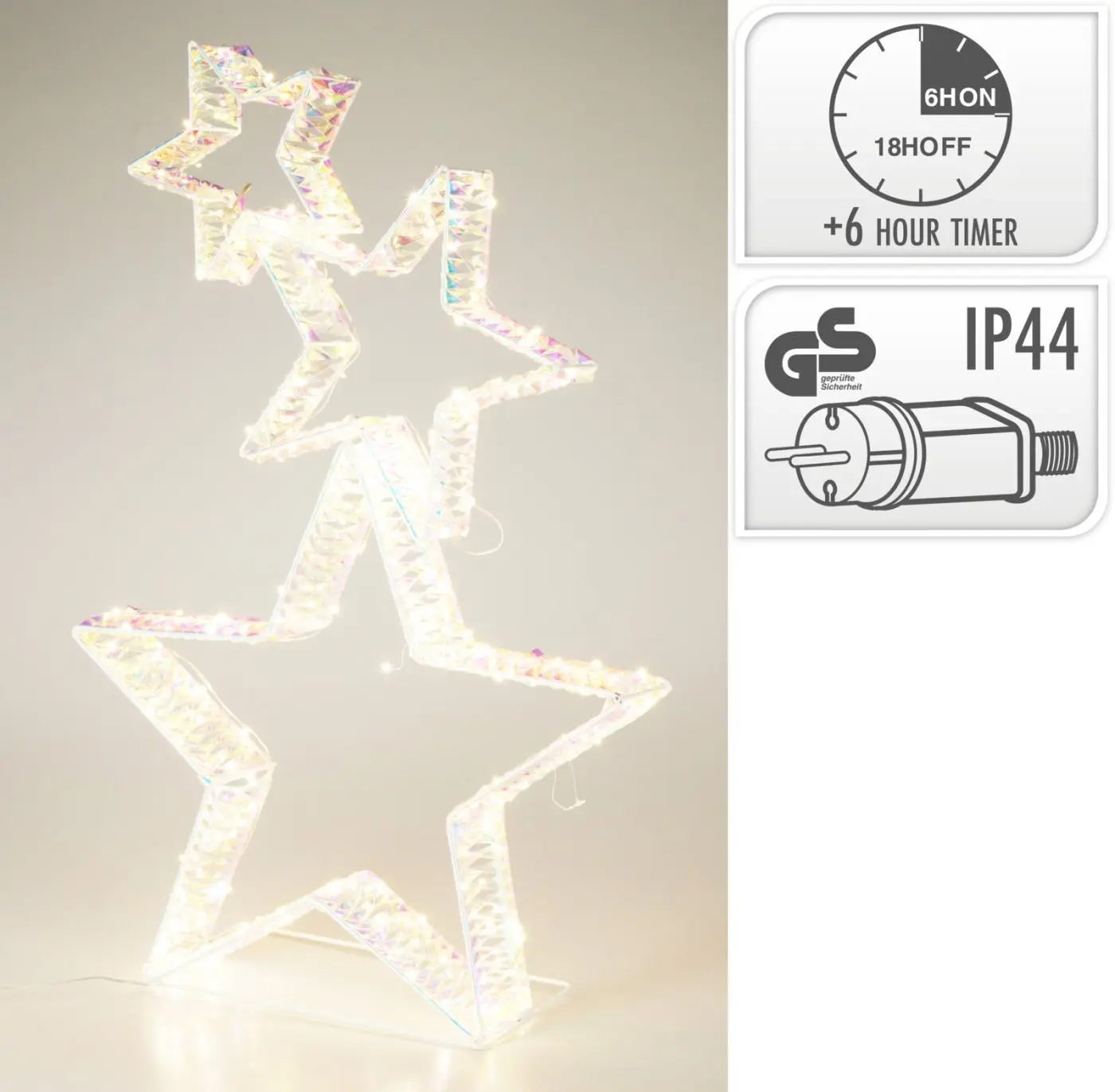 LED Sterne 80 cm metallic