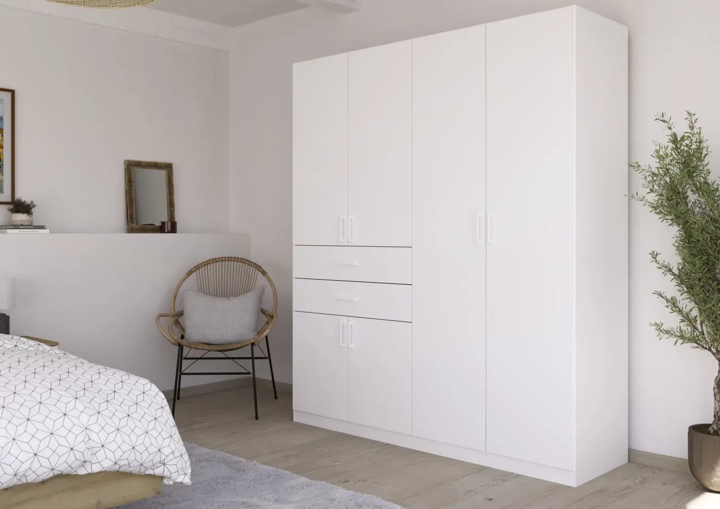 Drehtürenschrank Maika  6-türig weiß