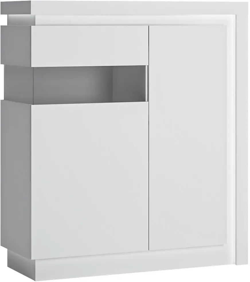 Highboard Lyon weiß Highboard Lyon mit Beleuchtung 2-türig