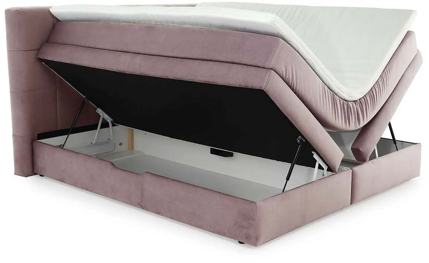 Boxspringbett Amy 180 x 200 cm samtähnlich rosa