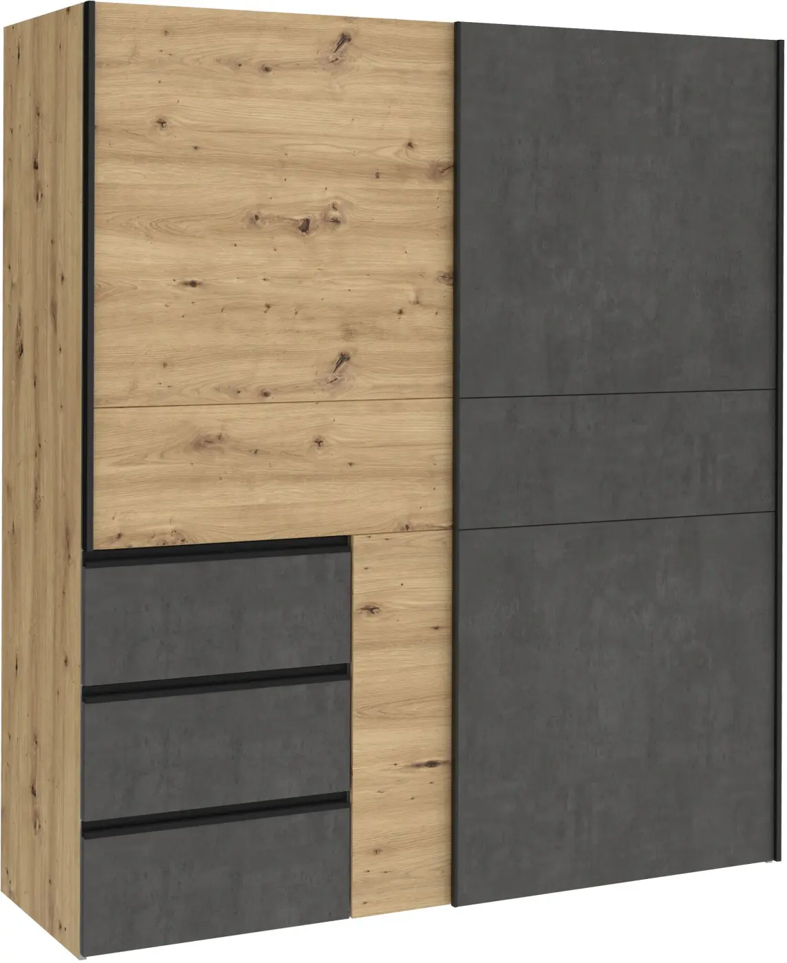 Kleiderschrank Winn 2 2-türig Artisan Eiche/grau