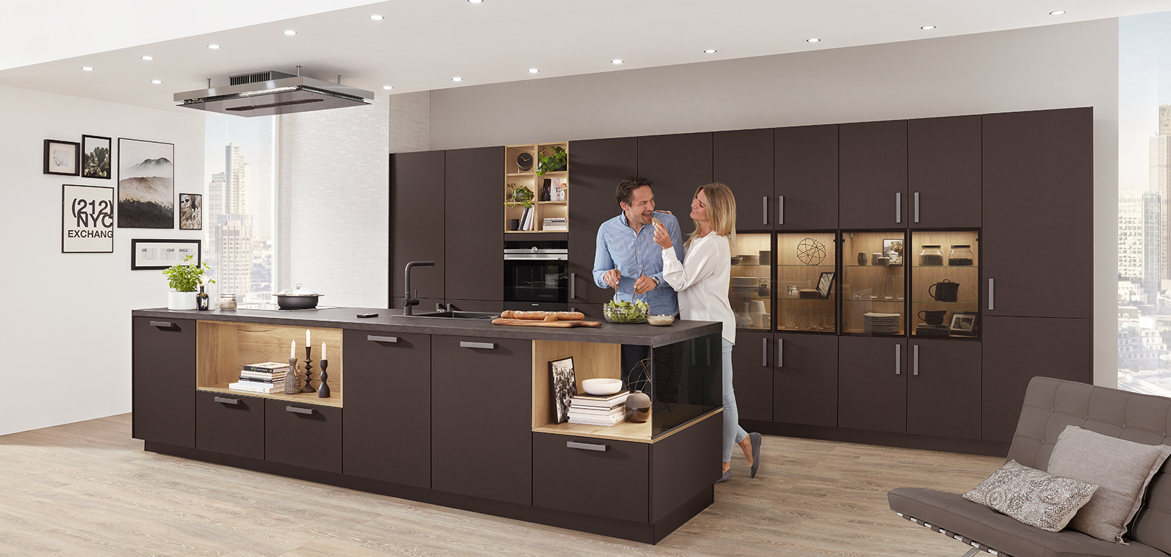 Nobilia Easytouch 961 Küche Grafitschwarz Ultramatt