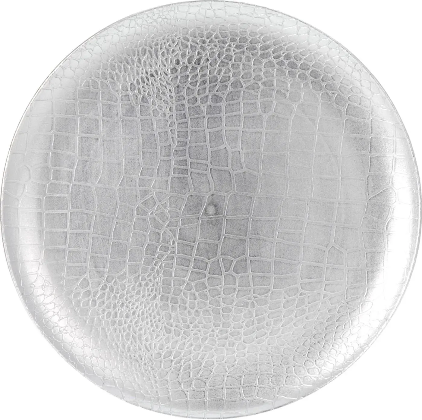 Dekoteller in silber mit Krokodesign