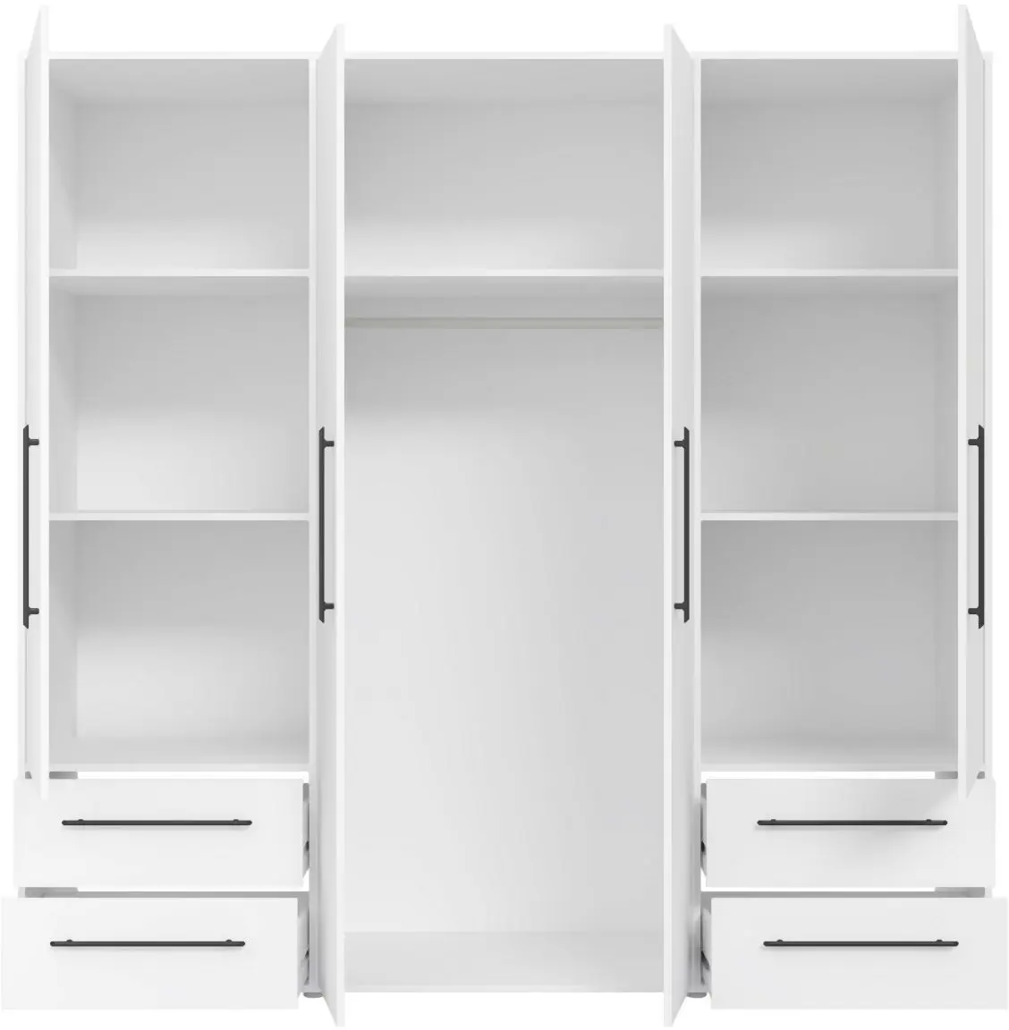 Drehtürenschrank Mokkaris 4-türig weiß Drehtürenschrank Mokkaris 4-türig