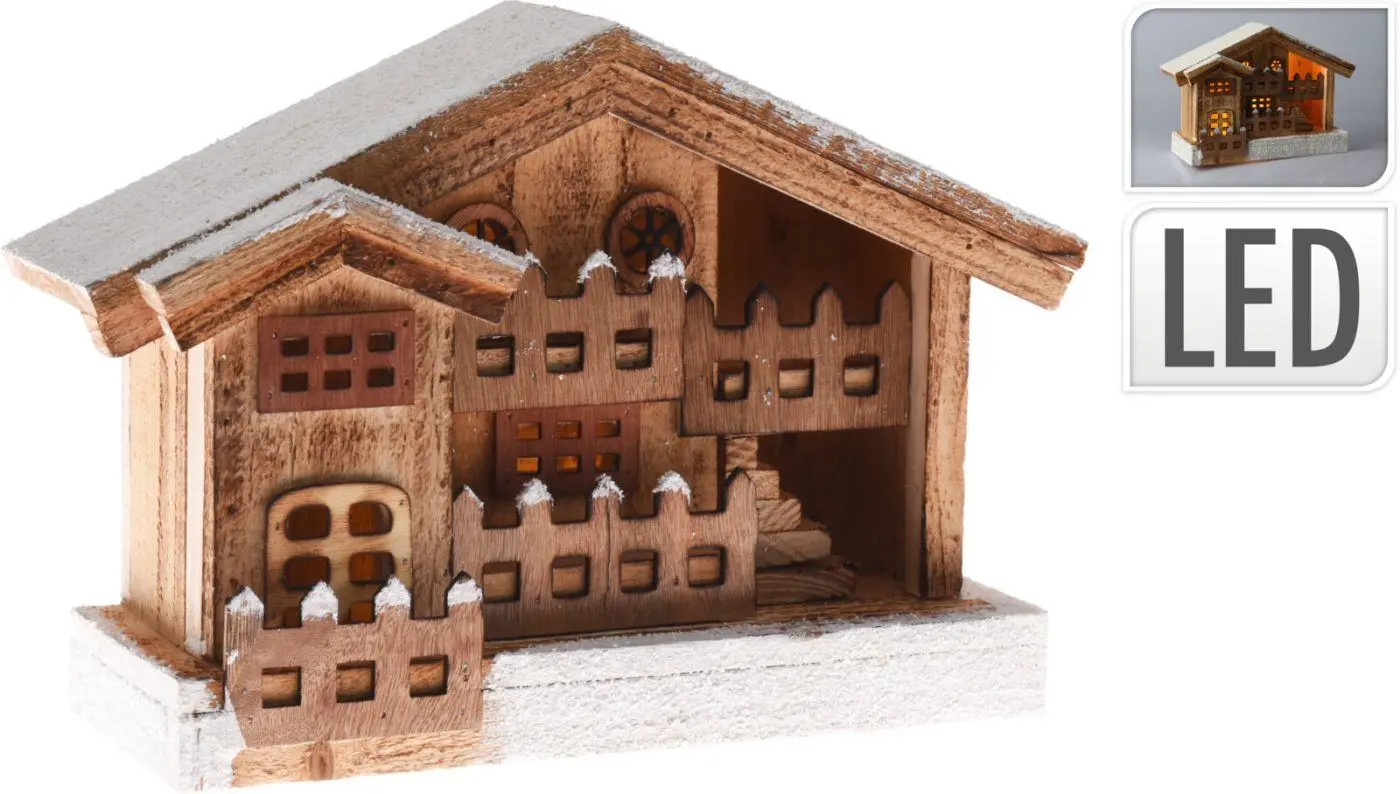 Winterhaus im LED-Beleuchtung
