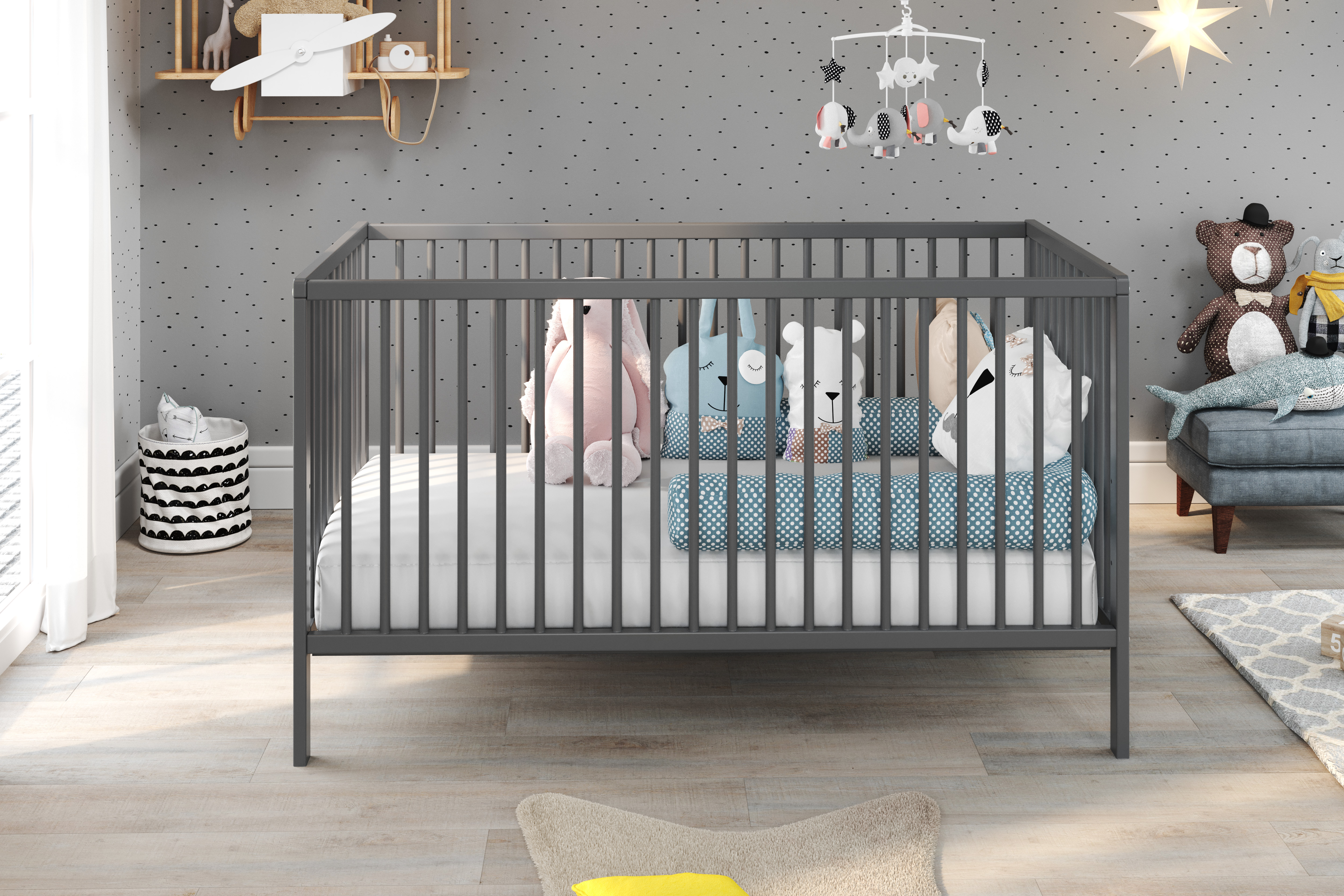 Babybett Universal in grau
