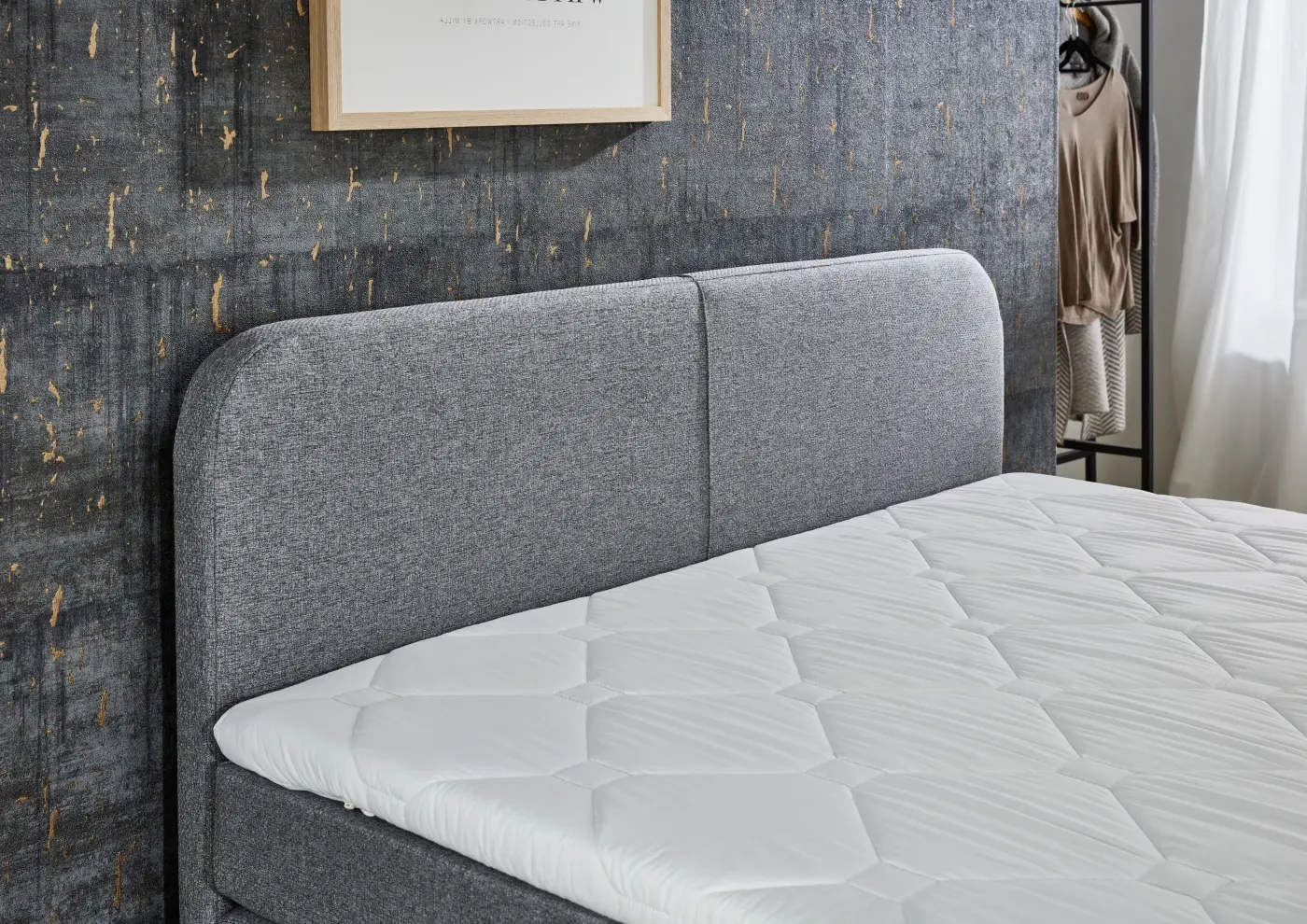 Boxspringbett Joliet 140 x 200 cm grau
