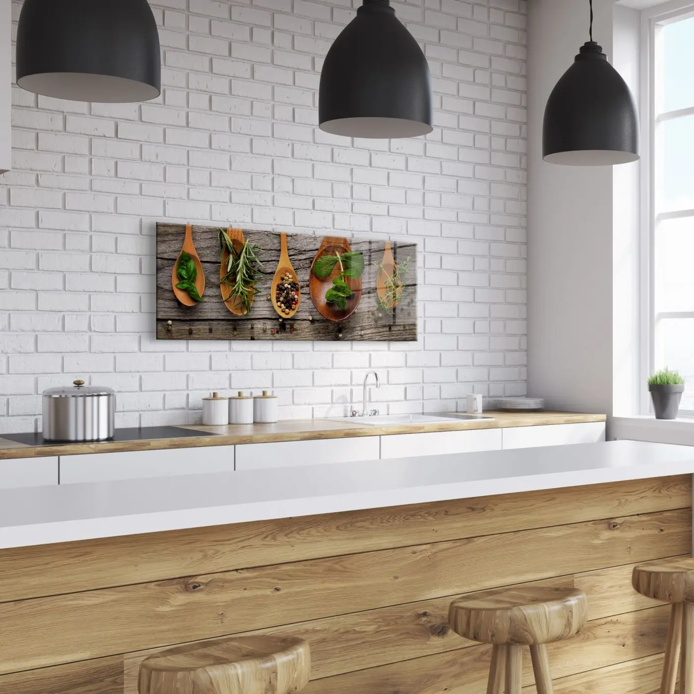 Glasbild Wooden Spoons