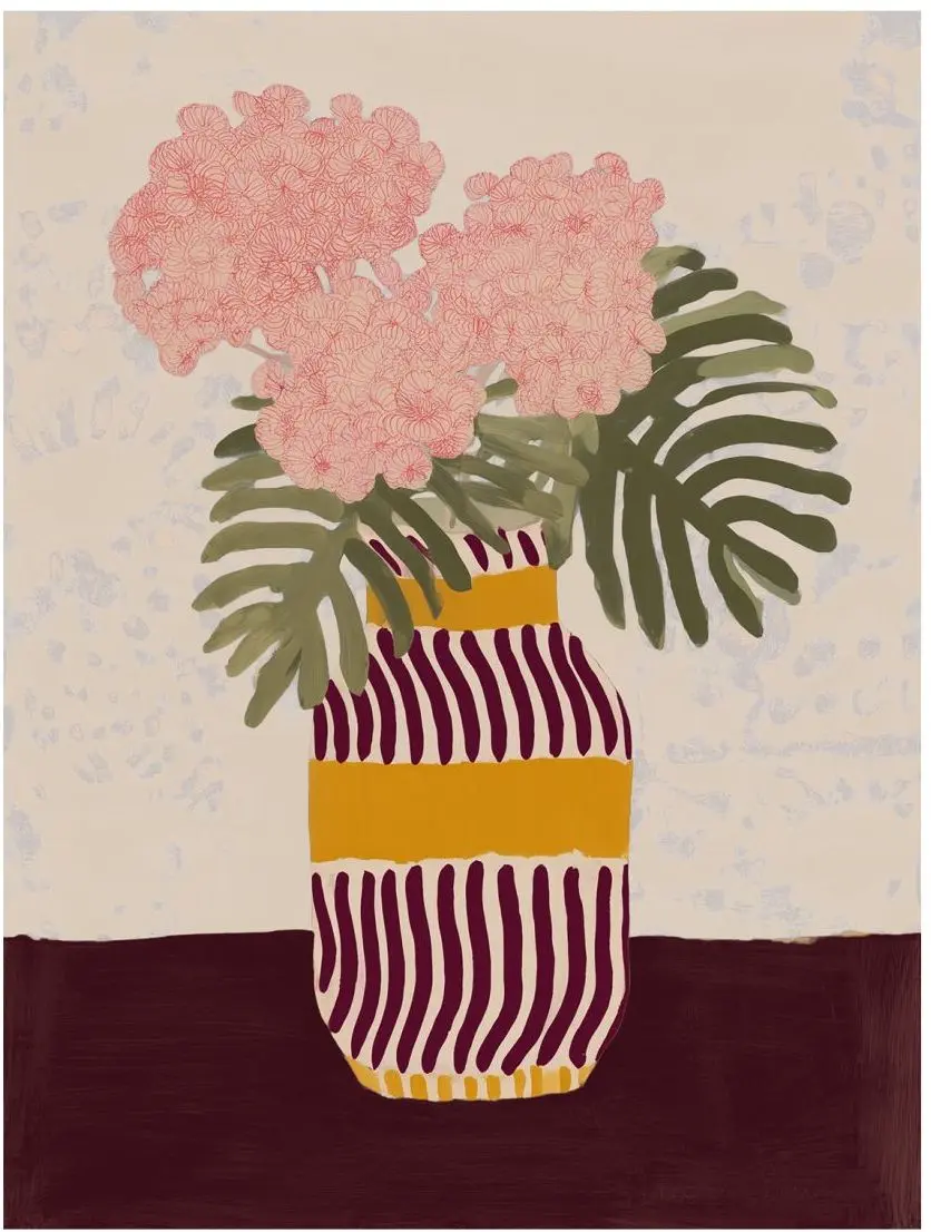 Leinwandbild Striped Vase 60 x 80 cm