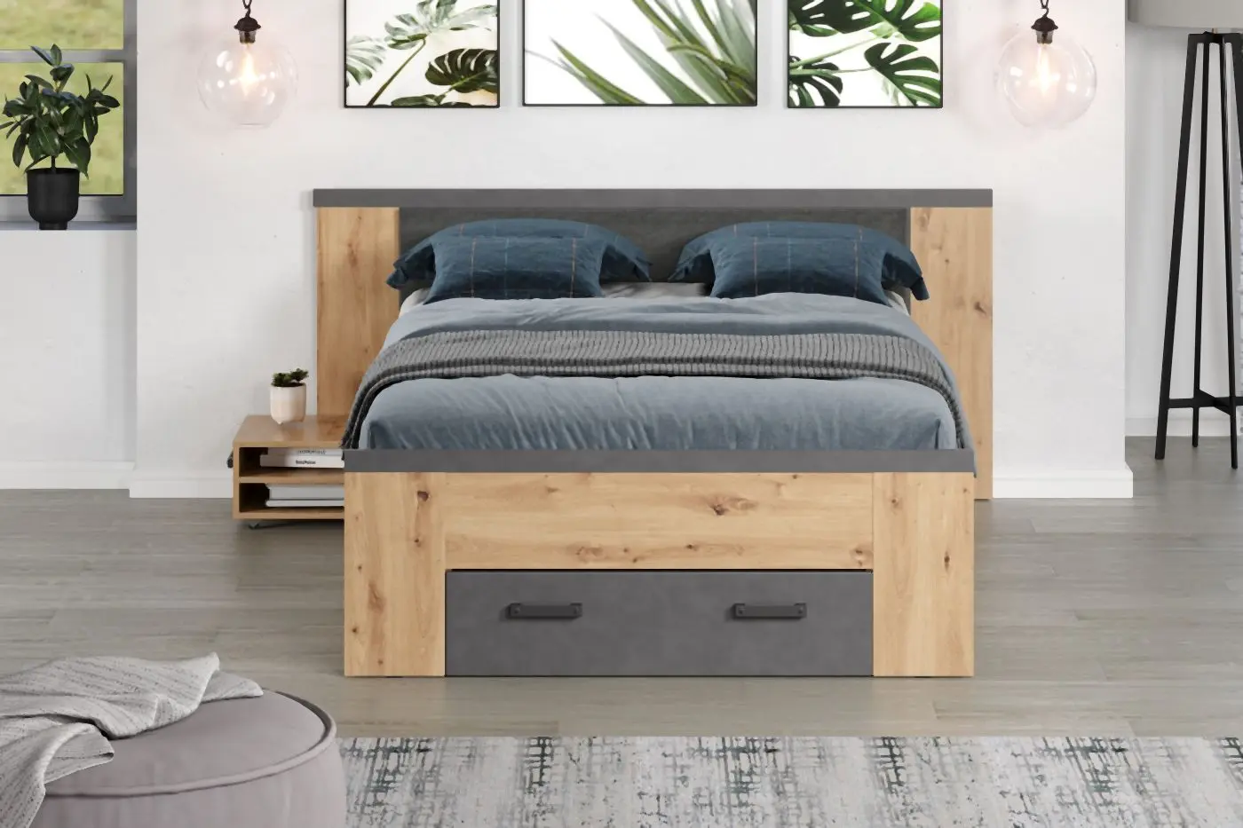 Bett Follow 180 x 200 Artisan Eiche / Matera