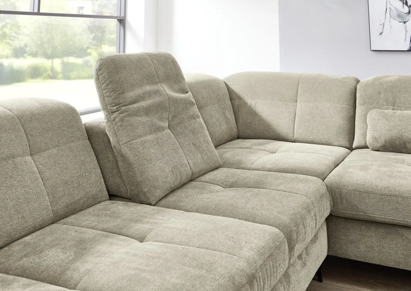 Wohnlandschaft couchliebe. MP-IN24022 mandel mit Zusatzfunktionen