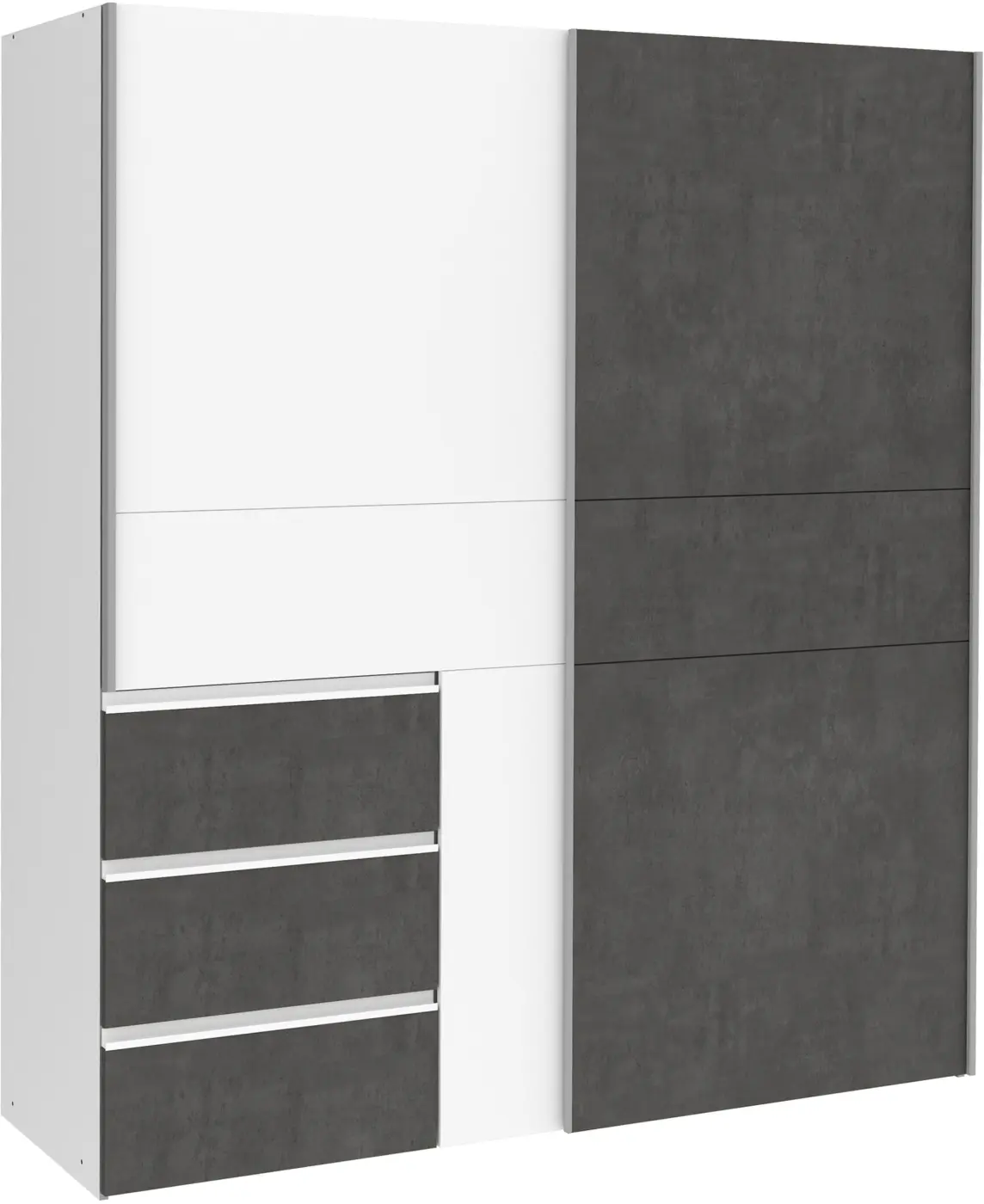 Kleiderschrank Winn 2 2-türig weiß/grau