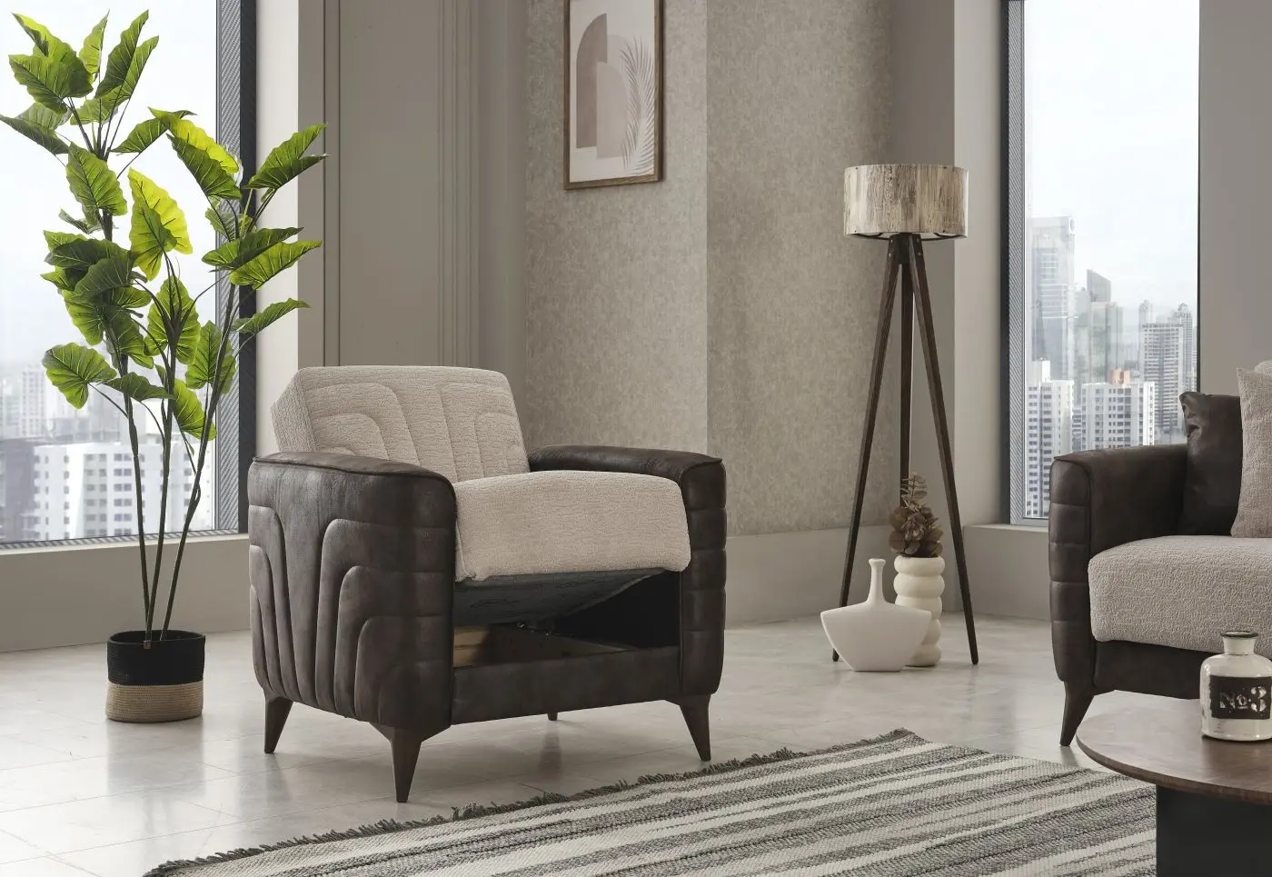 Sessel Alaska braun / beige