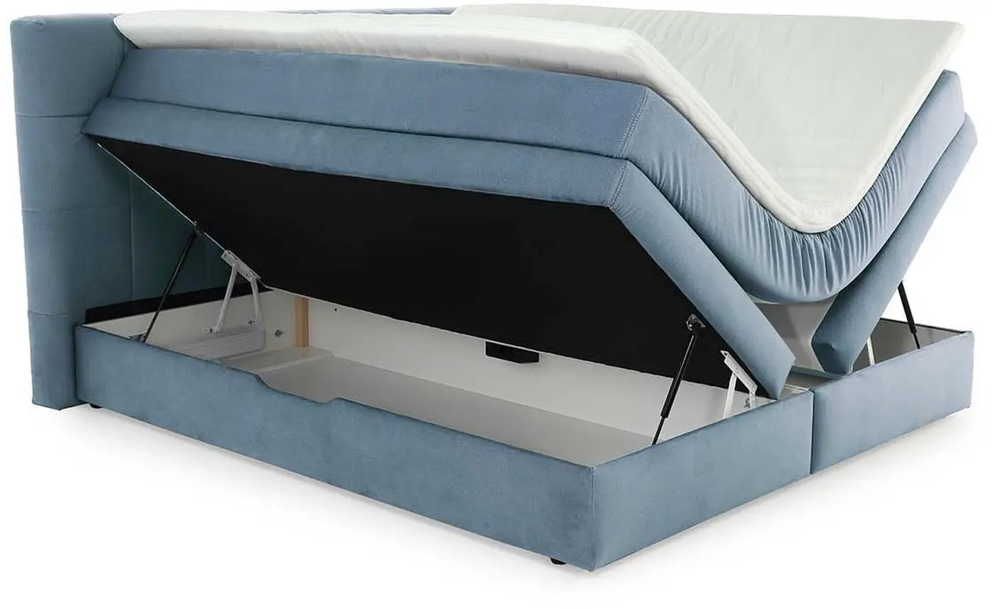 Boxspringbett Amy 180 x 200 cm samtähnlich türkis