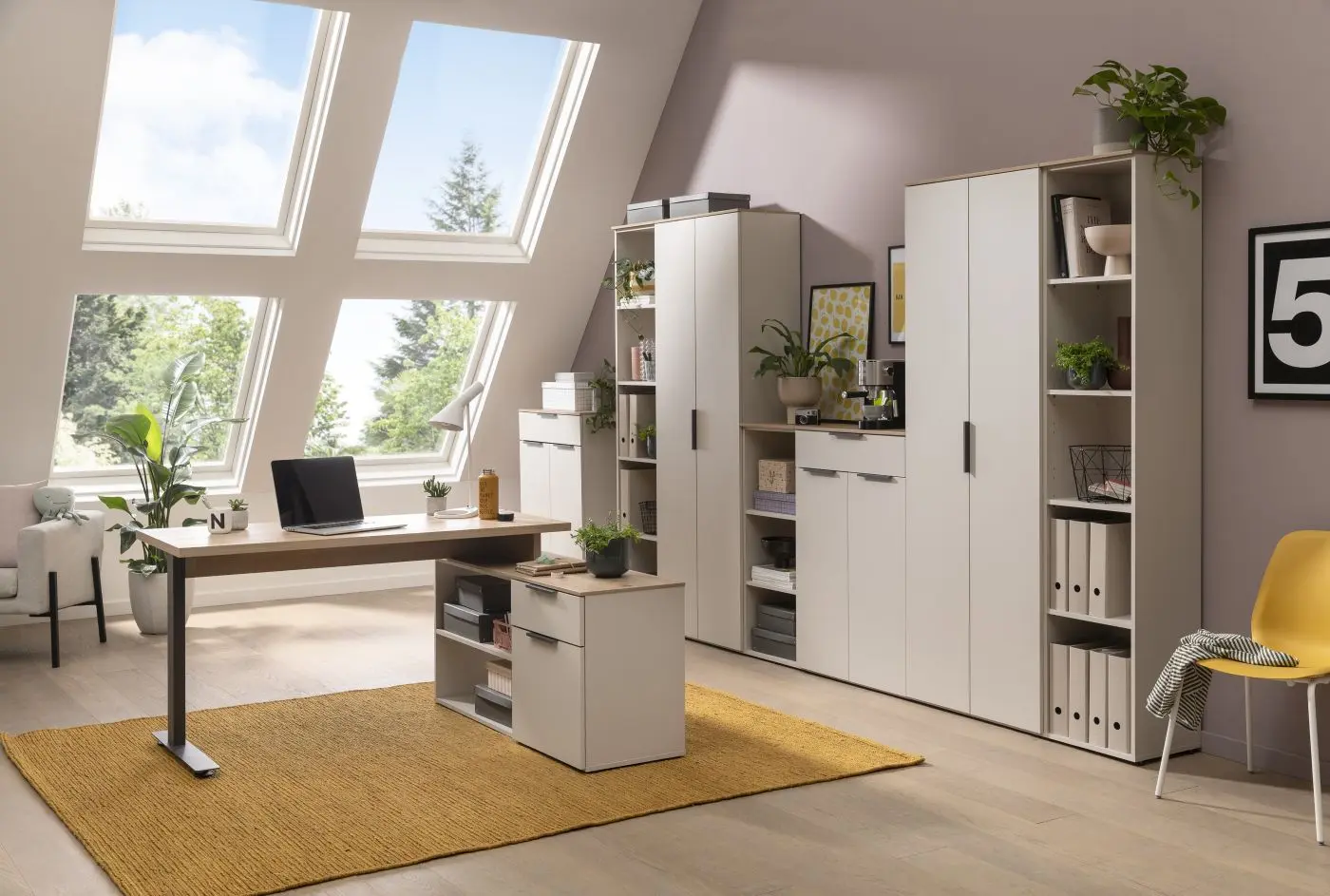 Eckschreibtisch Pronto cashmere/Artisan Eiche