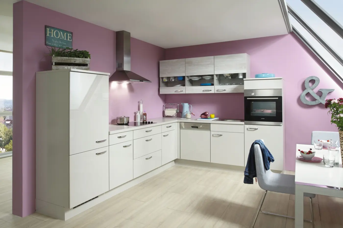 Winkelküche nobilia Easytouch Lacklaminat Sand