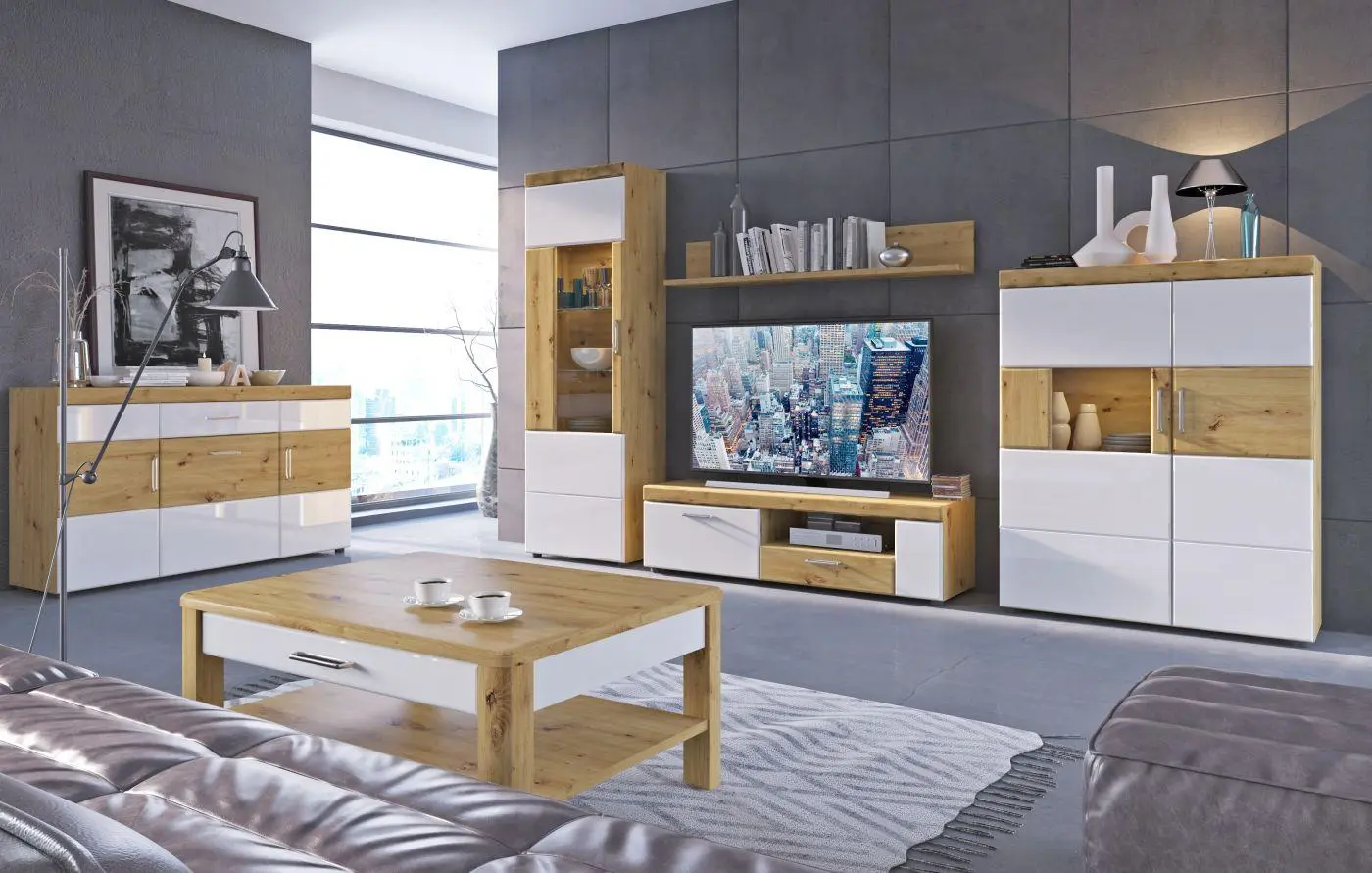 TV-Lowboard Agordo Artisan Eiche