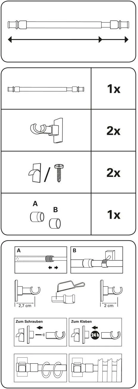 Cafestange 75 - 135 cm