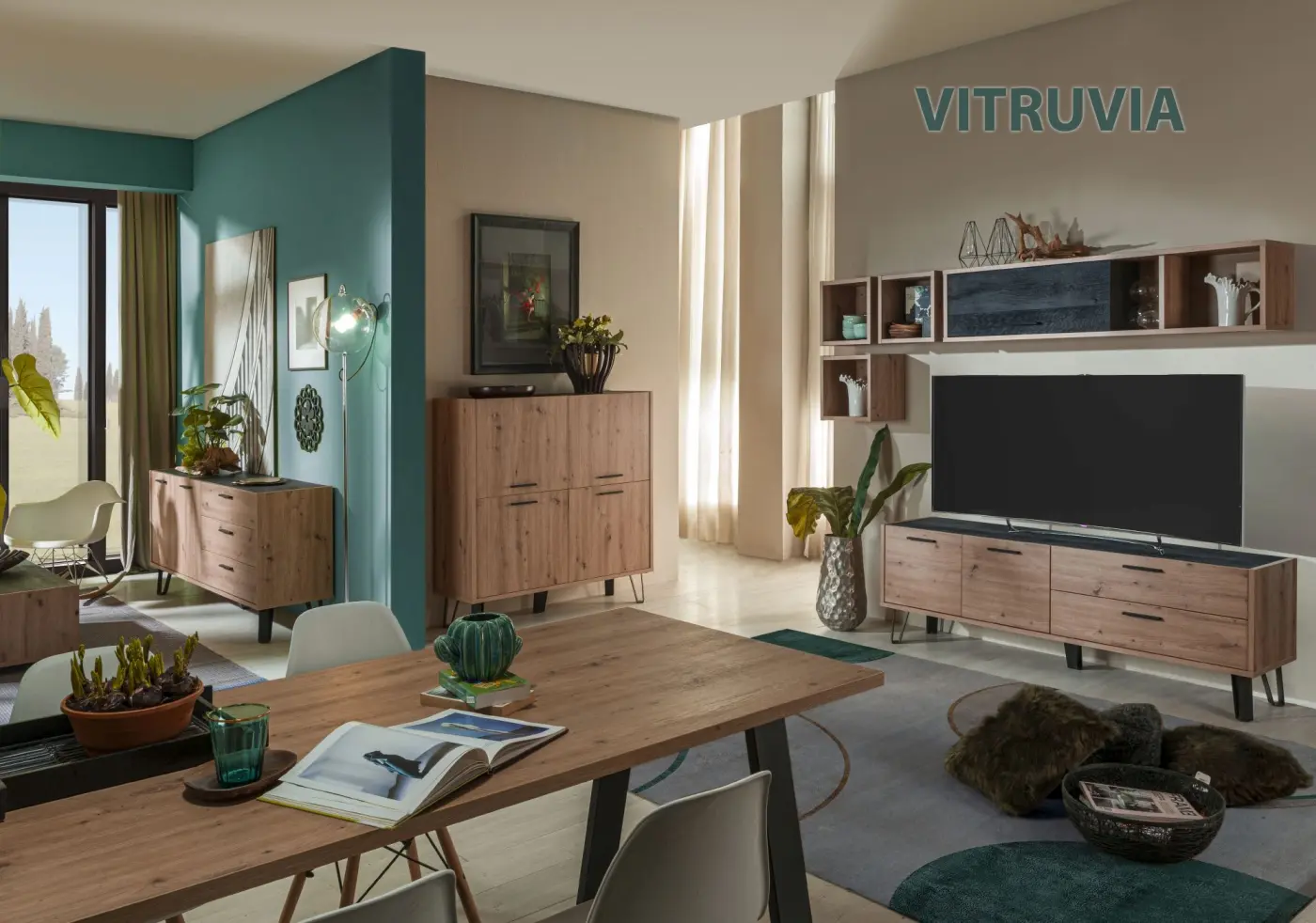 Sideboard Vitruvia Artisan Eiche Nachbildung/schwarz