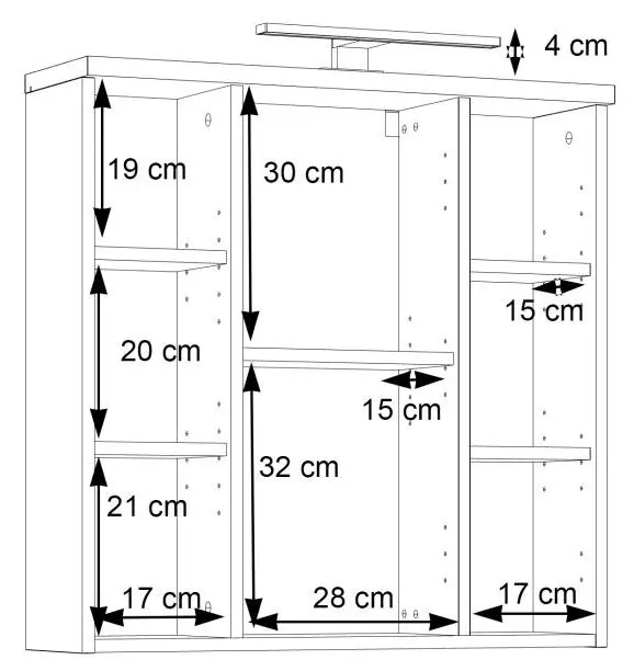 Spiegelschrank Veris Sonoma Eiche