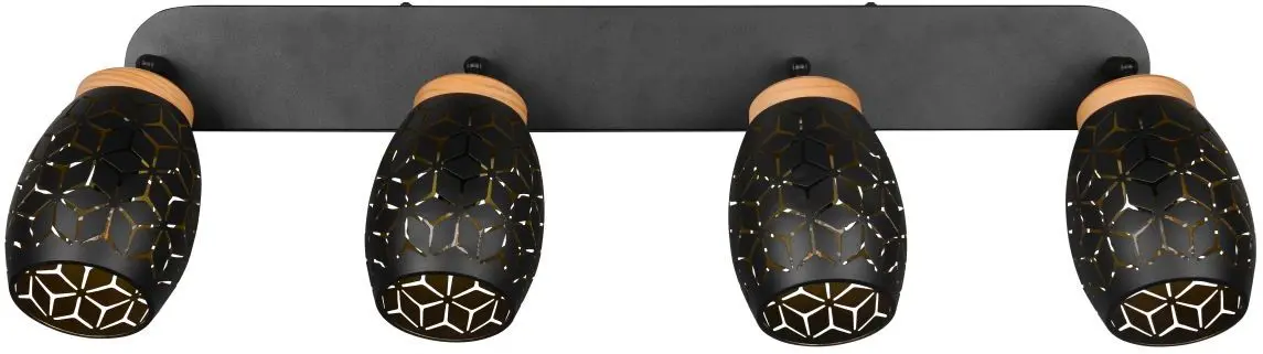Balkenstrahler 4er Bidar 74 x 27 cm schwarz/gold Balkenstrahler 4er Bidar 74 x 27 cm schwarz/gold
