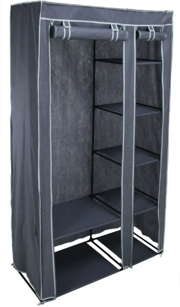 Stoffkleiderschrank schwarz
