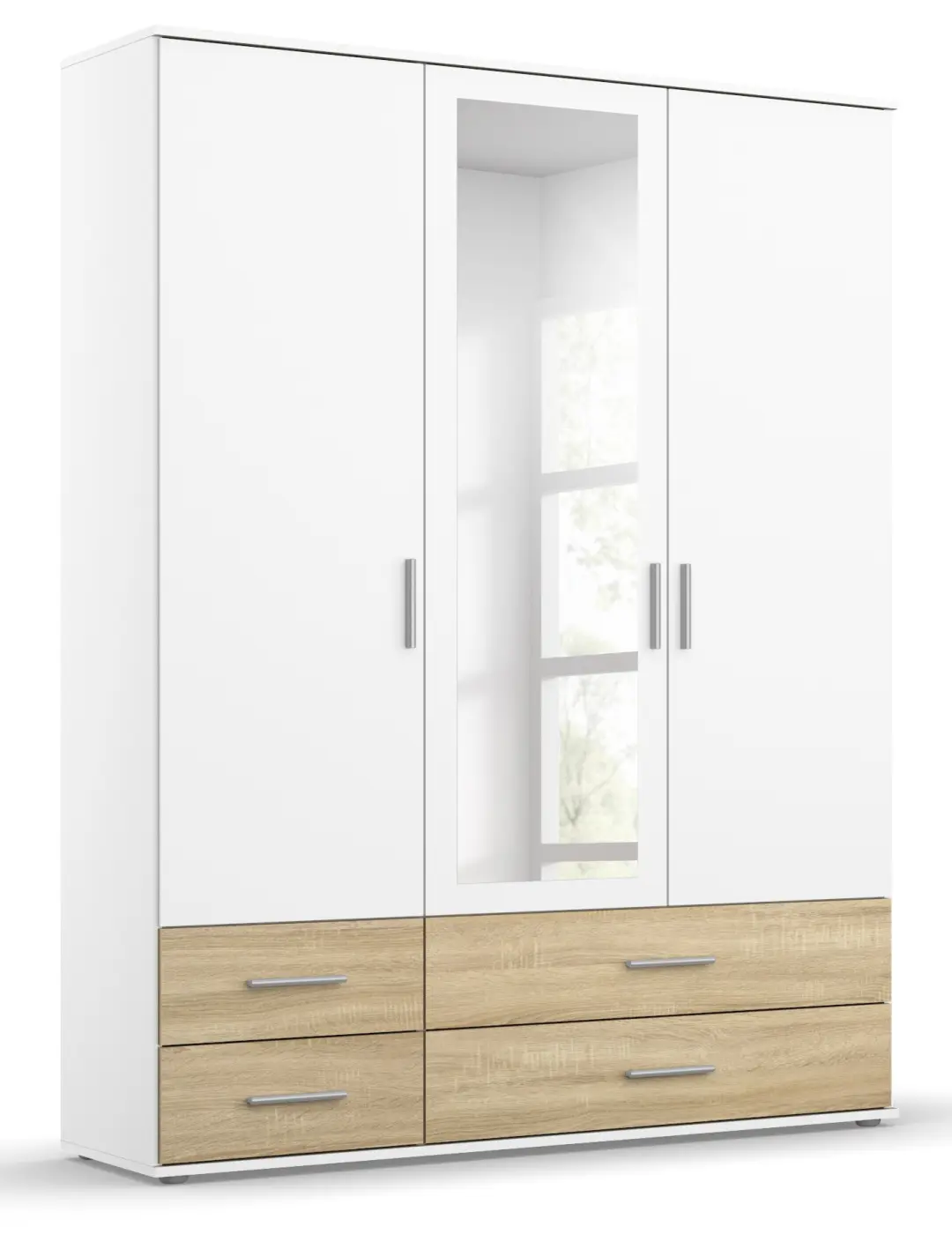 Drehtürenkleiderschrank Rasant 3-türig weiß/Eiche Sonoma