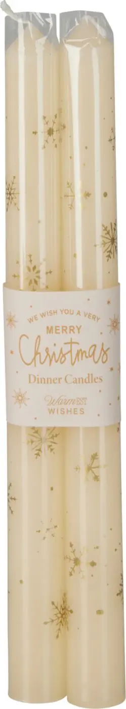 Leuchterkerzen 2er Set creme