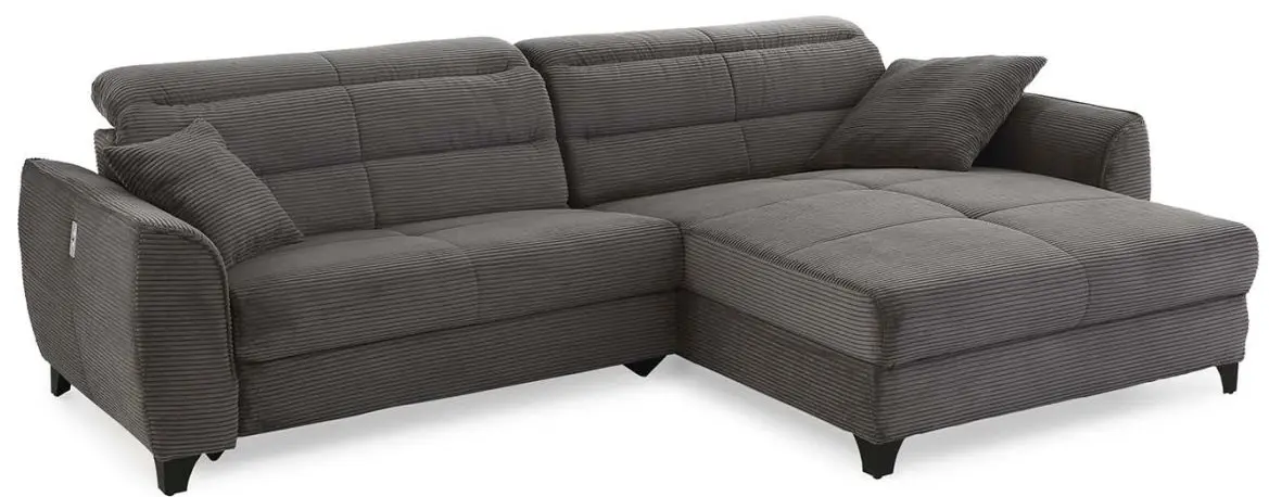 Wohnlandschaft Double-One Cord grau