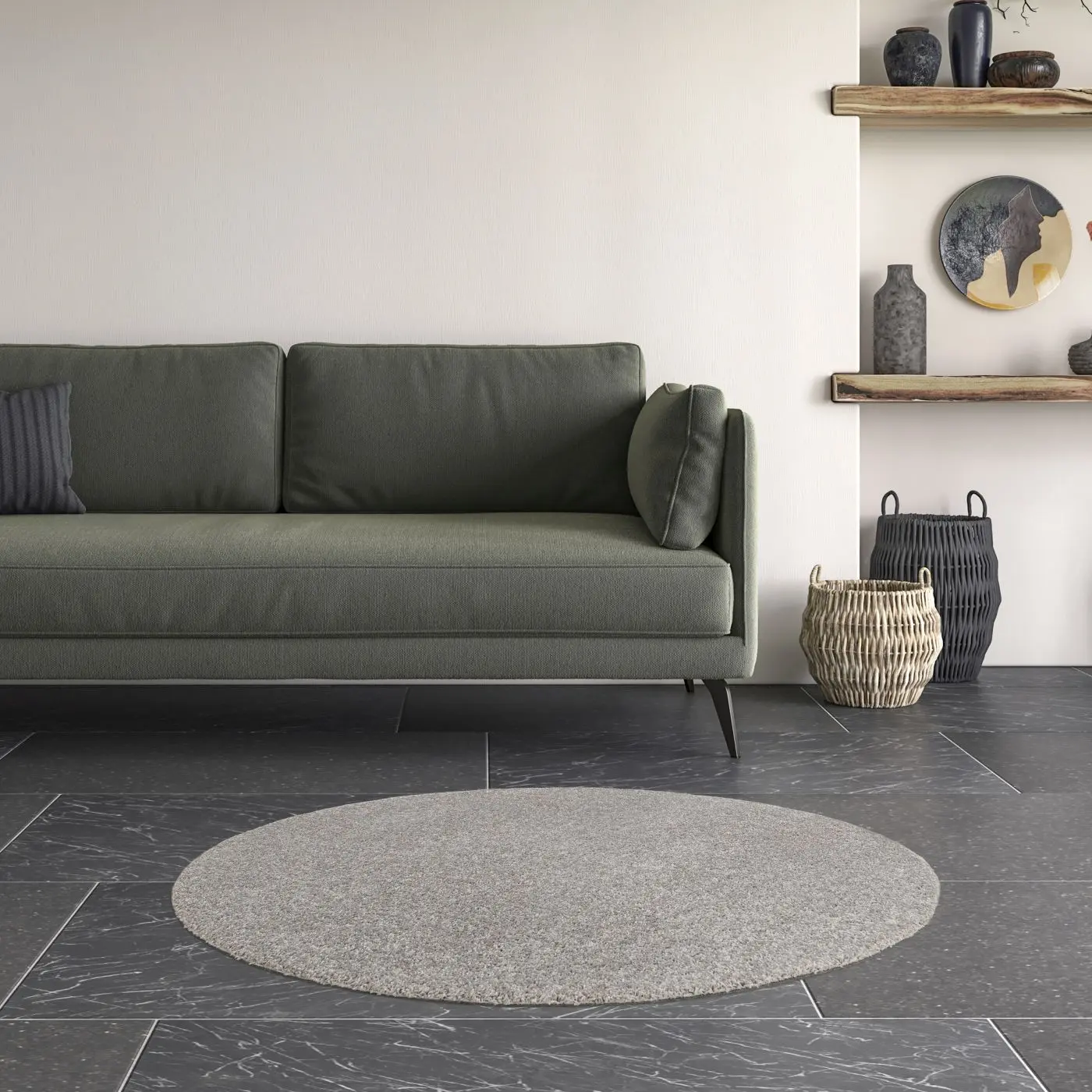 Teppich Dolce 160 x 160 cm rund grau