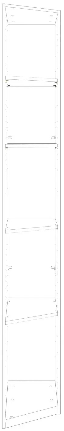 Schrägschrank New York weiß/Plankeneiche