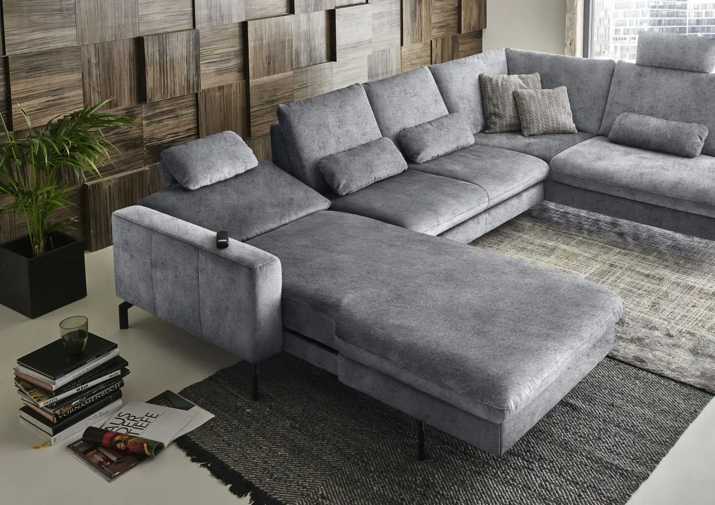 Wohnlandschaft couchliebe. LS701521 grau mit Zusatzfunktionen