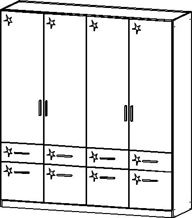 Drehtürenschrank Celle 4-türig weiß Drehtürenschrank Celle 4-türig weiß