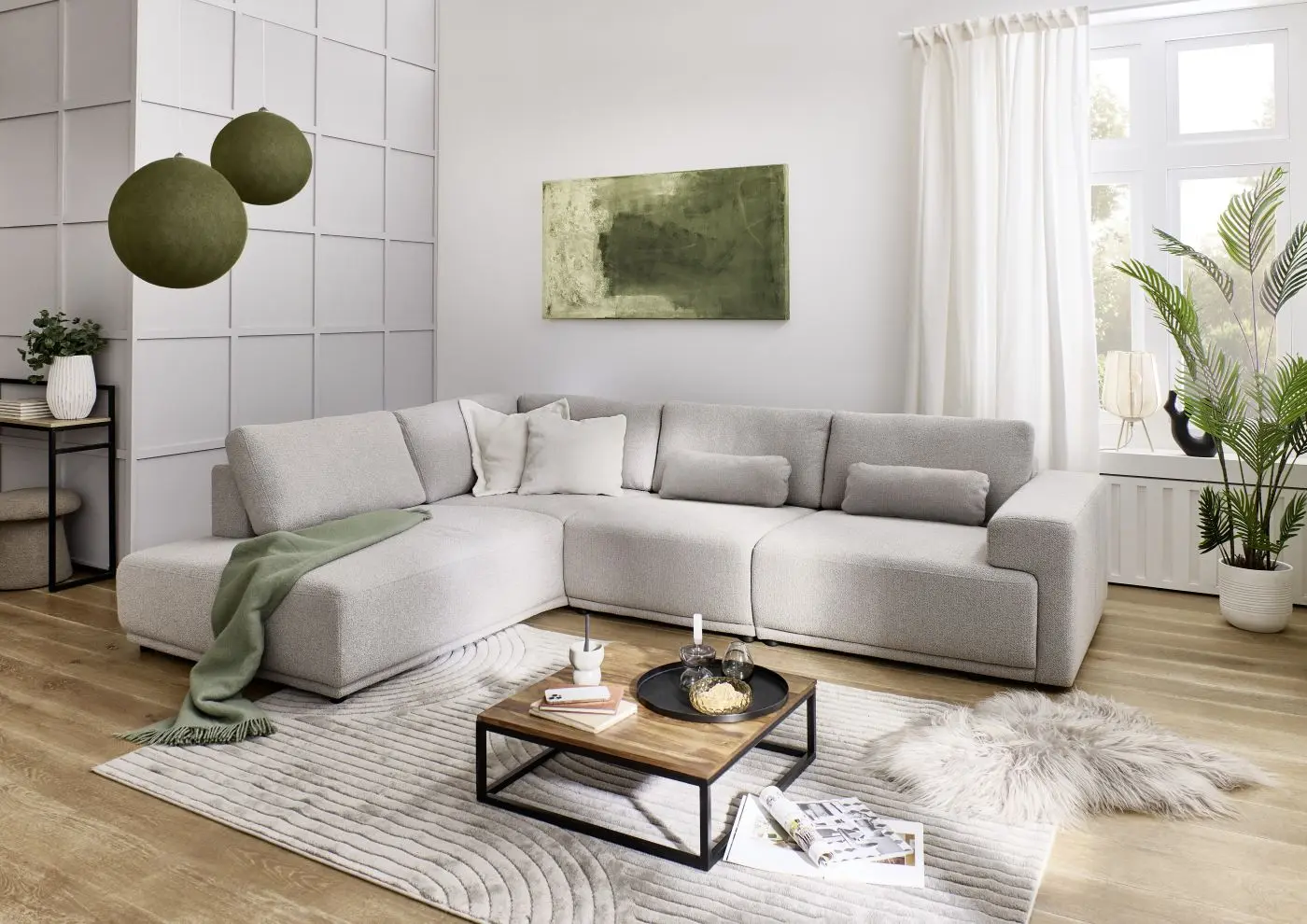 Wohnlandschaft couchliebe. MP-IN26013 silber mit Zusatzfunktionen