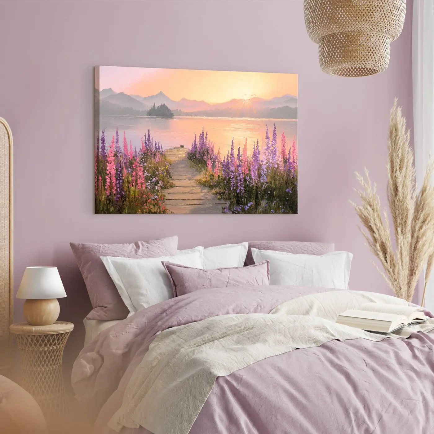 Leindwandbild Lupine Shore 85 x 113 cm