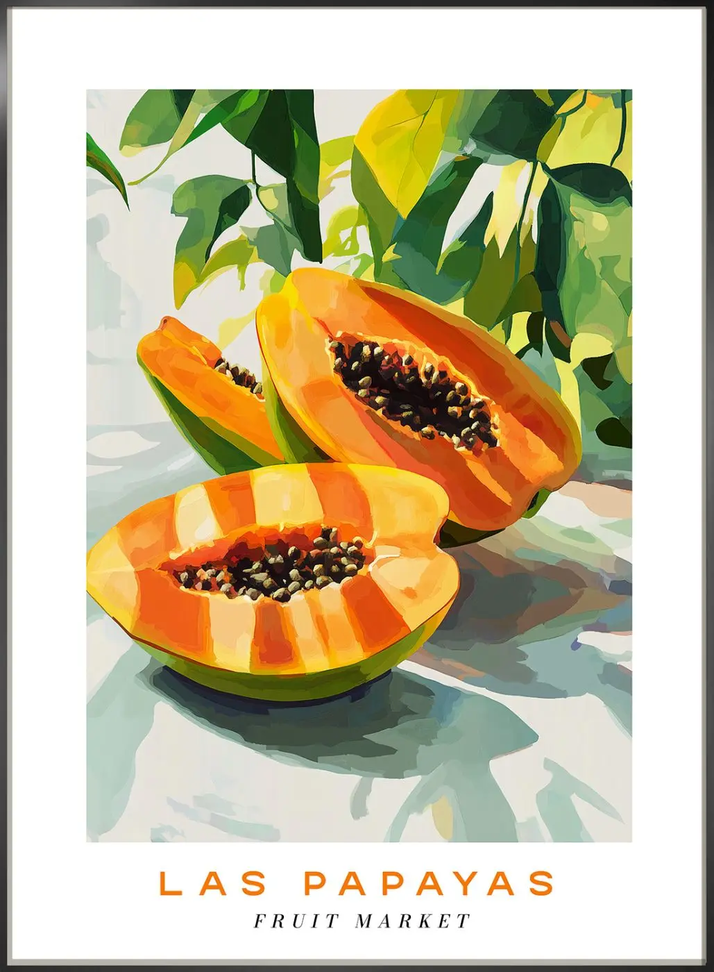Bild gerahmt Papaya 50 x 70 cm