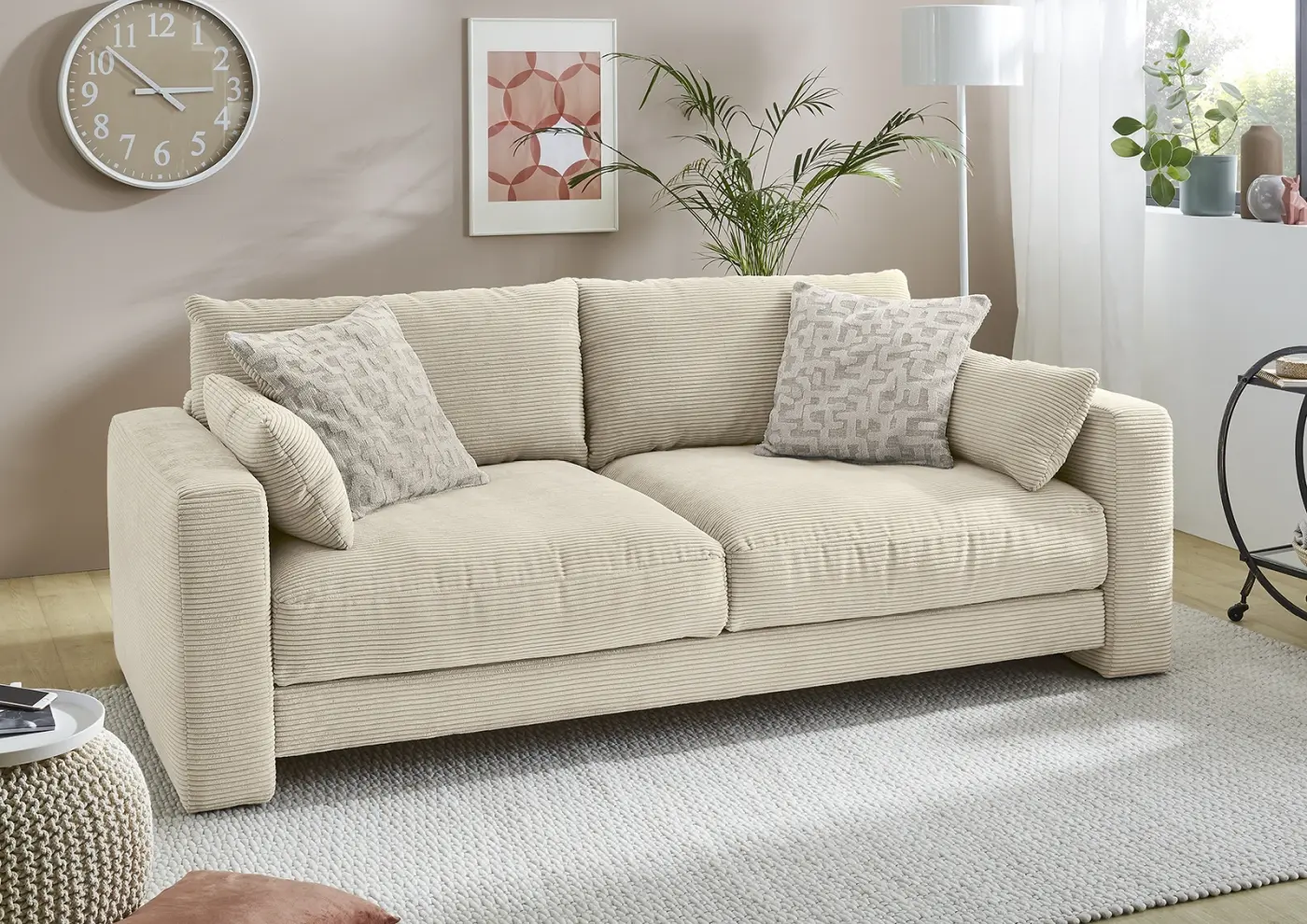 Big-Sofa Miley Cordstoff beige